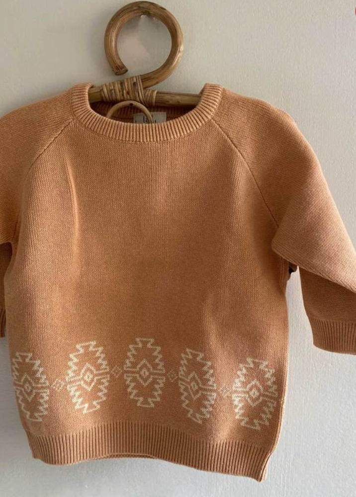 Peach Geo Sweater