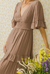 Taupe Button Down Maxi Dress