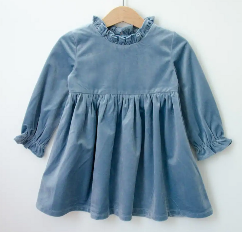 Blue Velveteen Dress