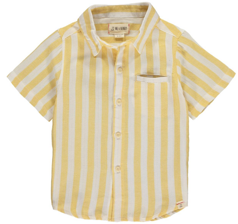 Yellow Candy Stripe Button Up